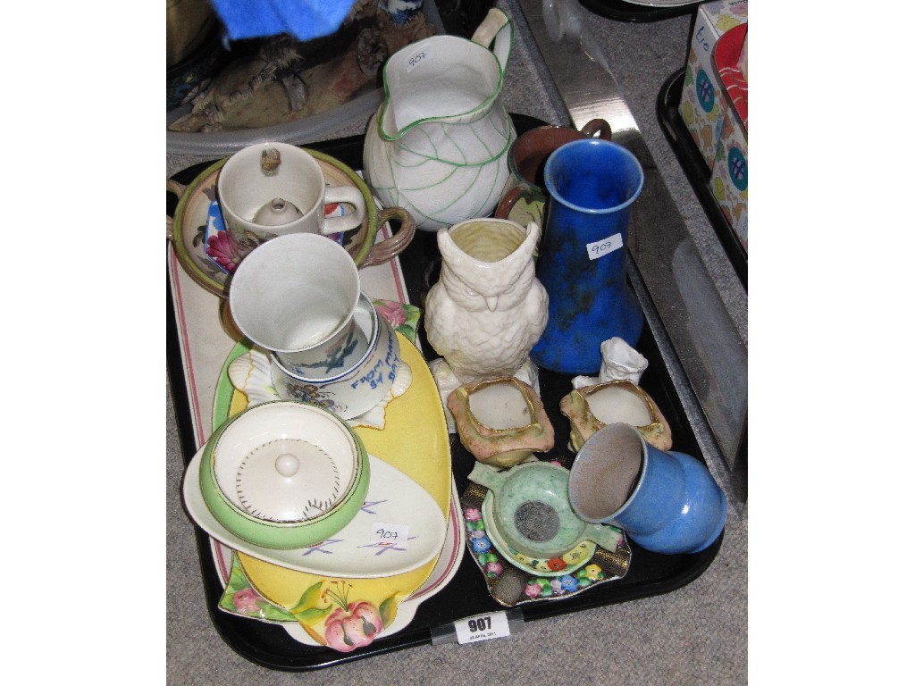 Appraisal: Tray lot of decorative ceramics including Carlton ware Doulton Belleek