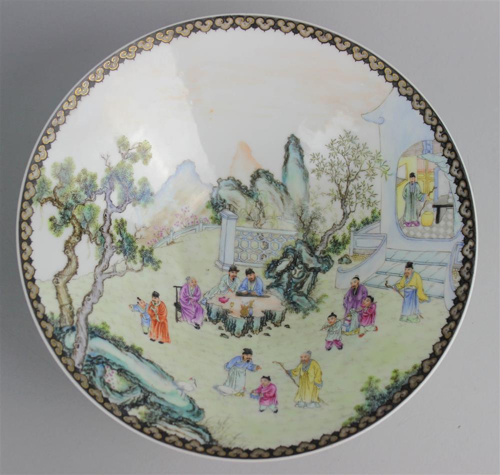 Appraisal: CHINESE FAMILLE ROSE FLARING BOWL QIANLONG MARK BUT REPUBLIC PERIOD