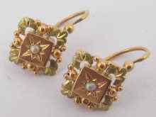 Appraisal: A pair of ct two colour gold French earrings c