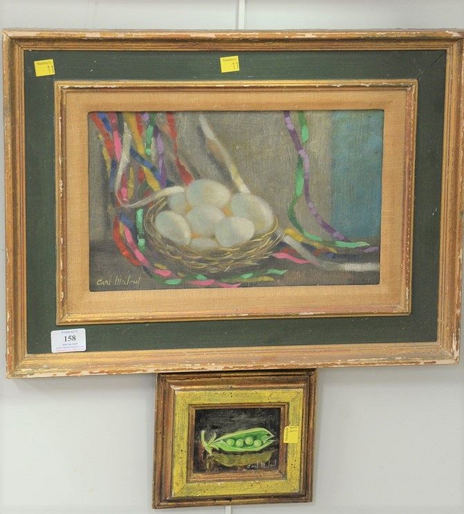 Appraisal: Three piece lot to include Carl Malouf - oil on