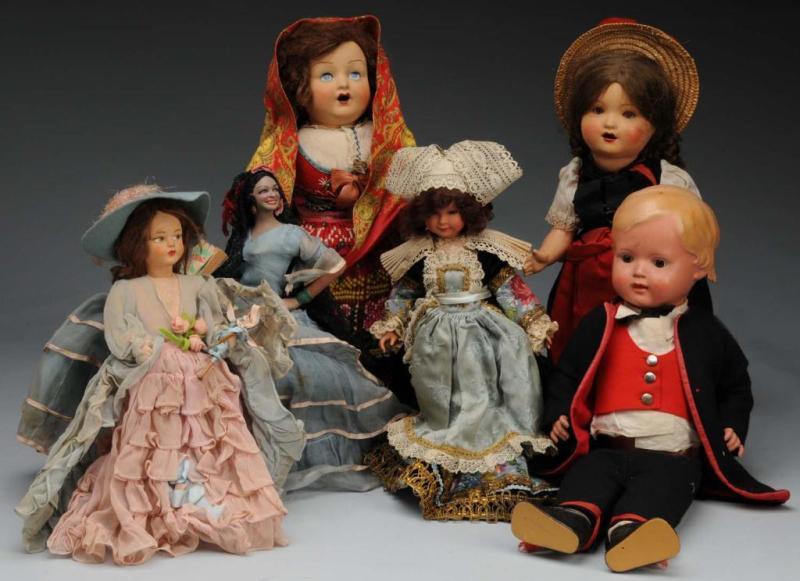 Appraisal: Lot of Assorted Old Dolls Description Two German composition dolls