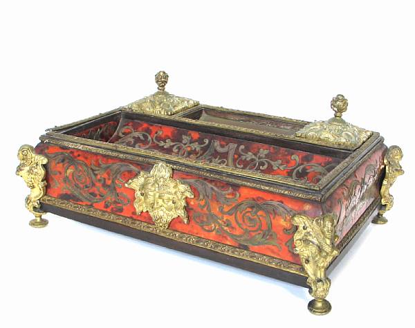 Appraisal: An Empire style boulle decorated inkwell th century lacking glass