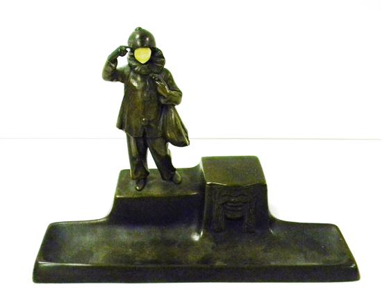 Appraisal: Peter Tereszczuk Austrian - bronze ink well and pen tray