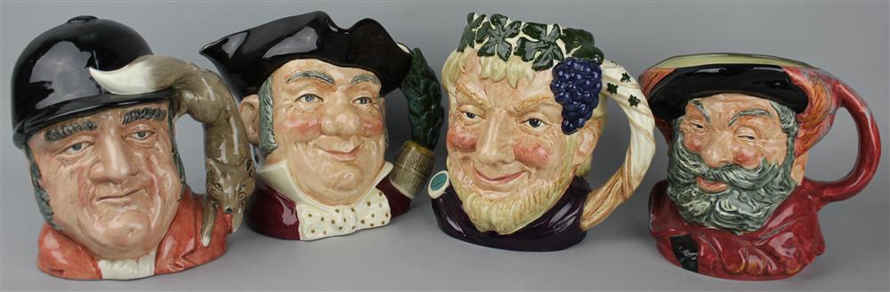 Appraisal: FOUR ROYAL DOULTON TOBY JUGS to include Falstaff - h