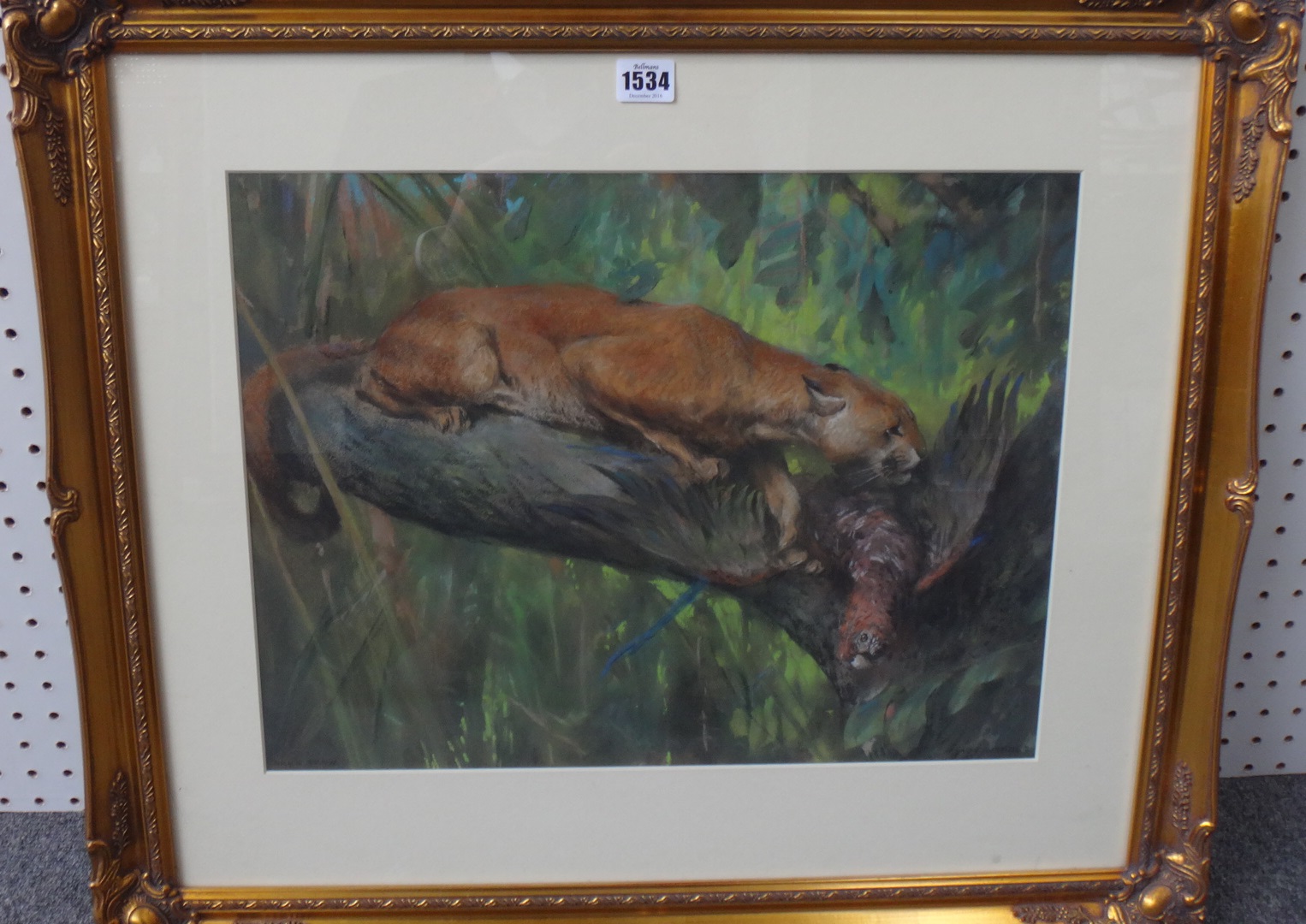 Appraisal: Arthur Wardle - Puma and Macaw gouache and pastel signed