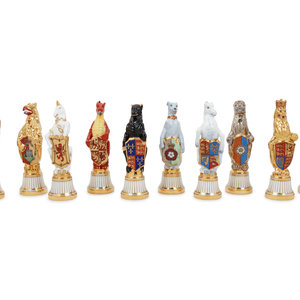 Appraisal: A Set of Ten Minton Porcelain Queen's Beasts Figures th