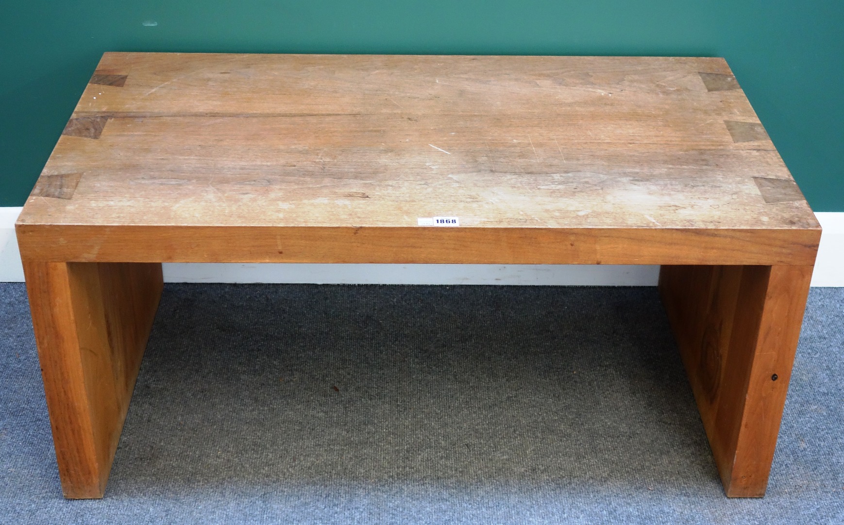 Appraisal: A pair of th century solid walnut rectangular window seats