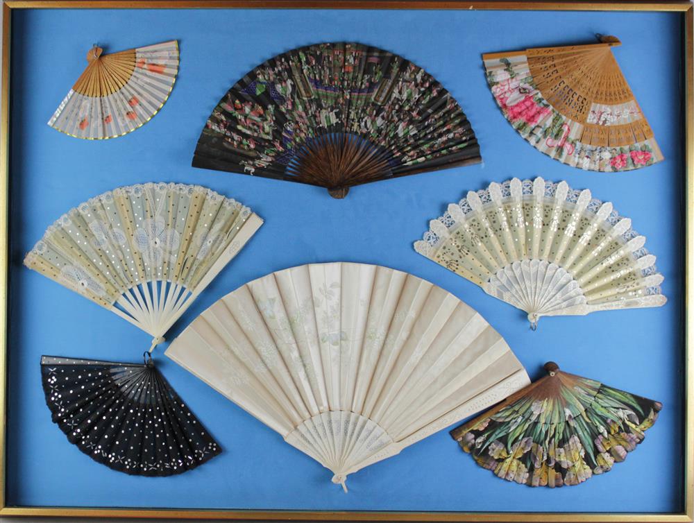 Appraisal: COLLECTION OF VINTAGE AND ANTIQUE FANS consisting of eight various