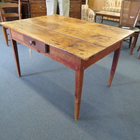 Appraisal: Farm Table th century with drawer trace of old red