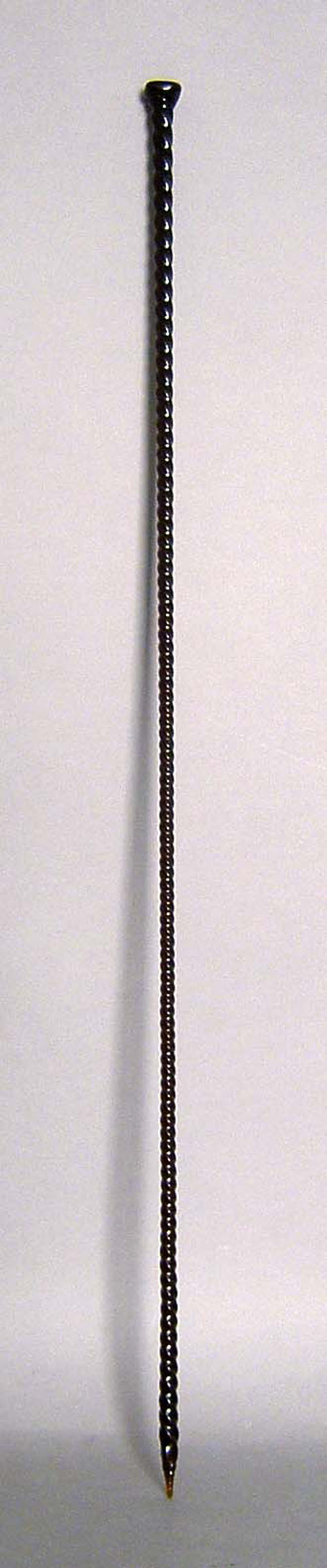 Appraisal: Amber glass spiral staff th c l