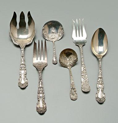 Appraisal: Sterling flatware with Chrysanthemums four pieces Durgin seven pieces Gorham