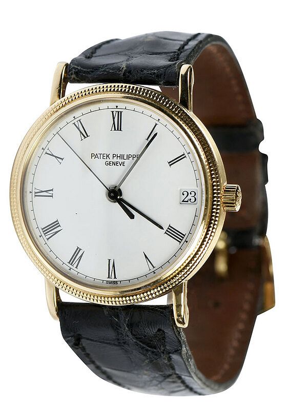 Appraisal: Patek Philippe kt Calatrava Watch mm case black Roman numeral