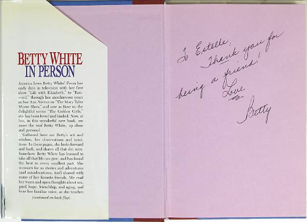 Appraisal: A Betty White book inscribed to Estelle Getty A first