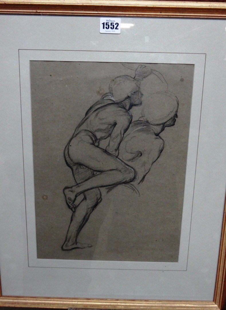 Appraisal: Sir William Blake Richmond - Male nude pencil on buff