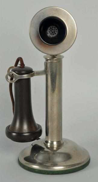 Appraisal: Northern Electric PC Candlestick Telephone Circa Nickeled brass Marked on