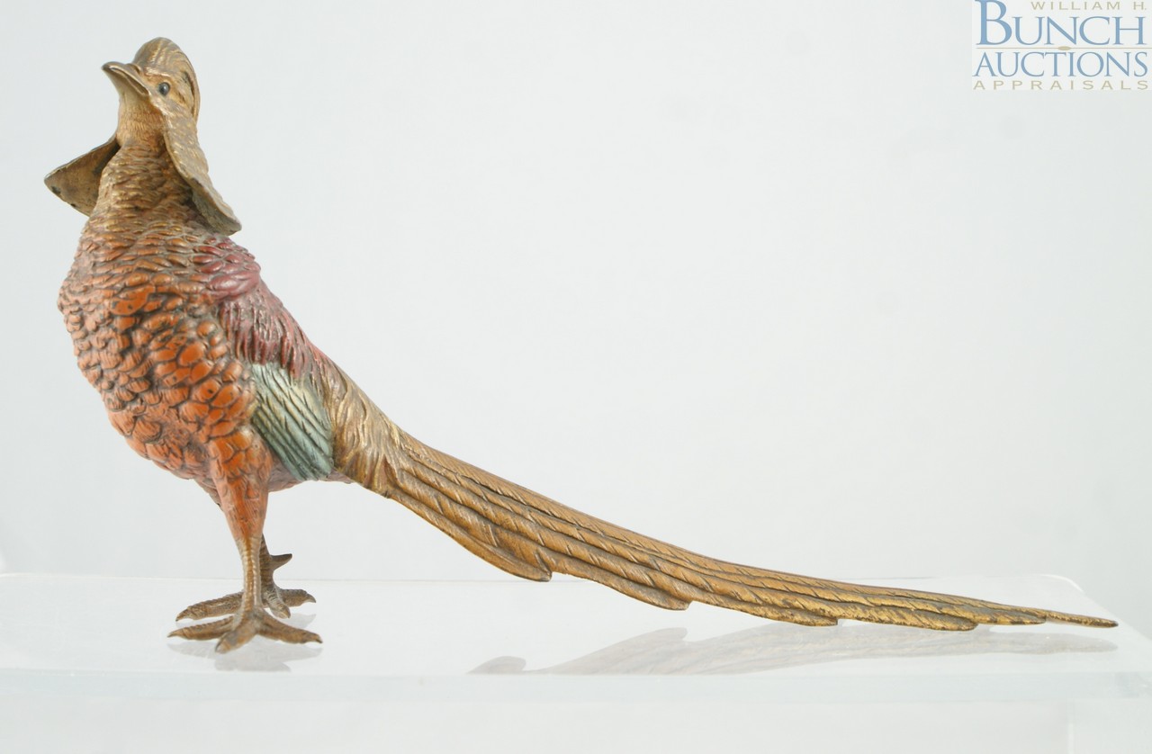 Appraisal: Cold painted Vienna bronze of a pheasant unmarked in the