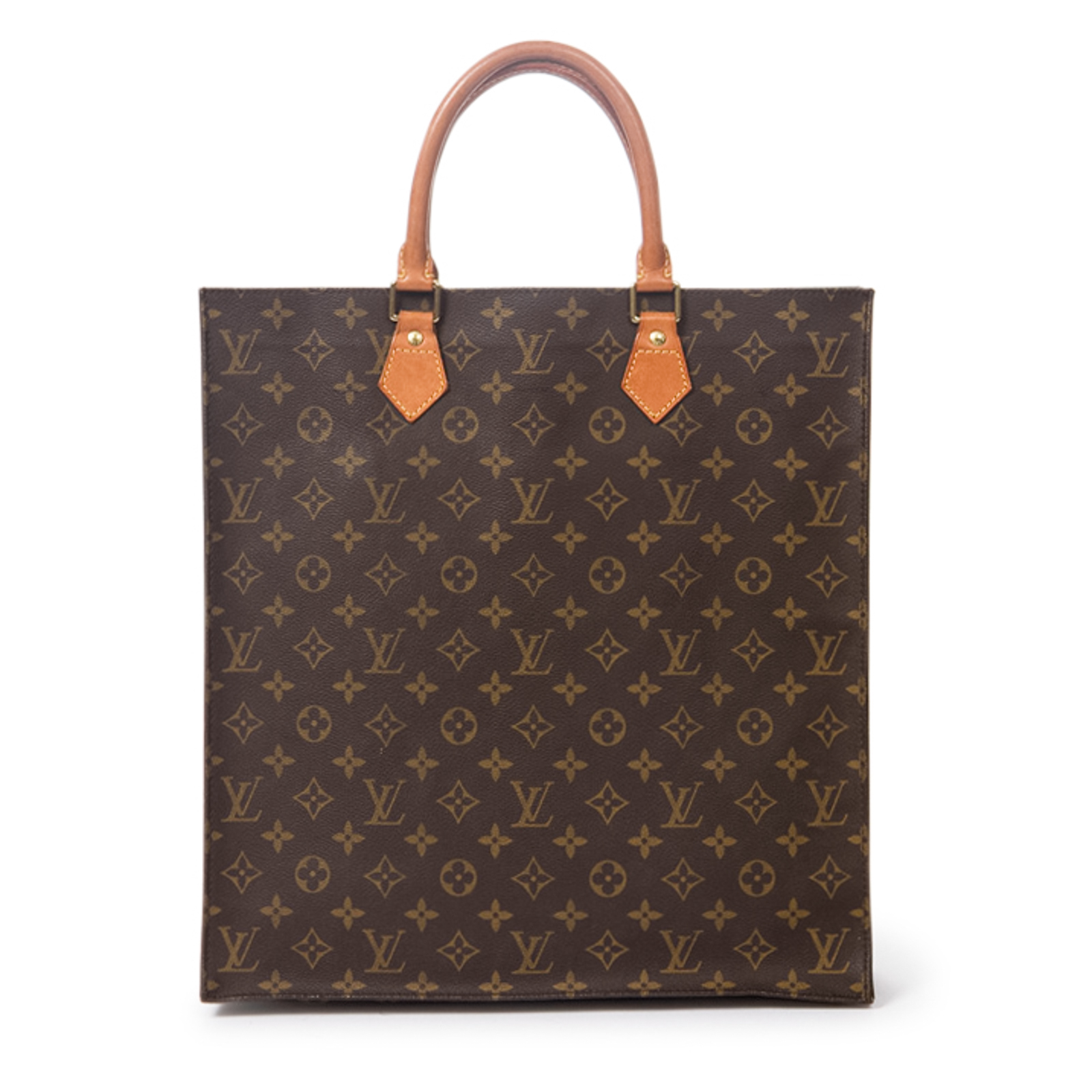 Appraisal: A LOUIS VUITTON MONOGRAM SAC PLAT A brown and tan