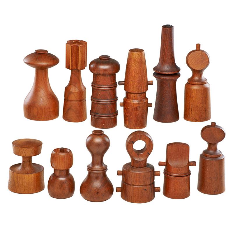 Appraisal: JENS QUISTGAARD DANSK Twelve pepper mills Condition Report Very good