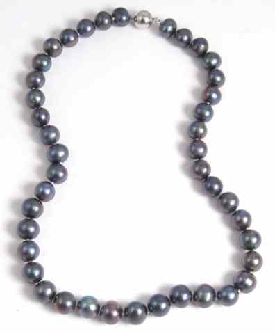 Appraisal: PRINCESS LENGTH BLACK PEARL NECKLACE - inches in length with