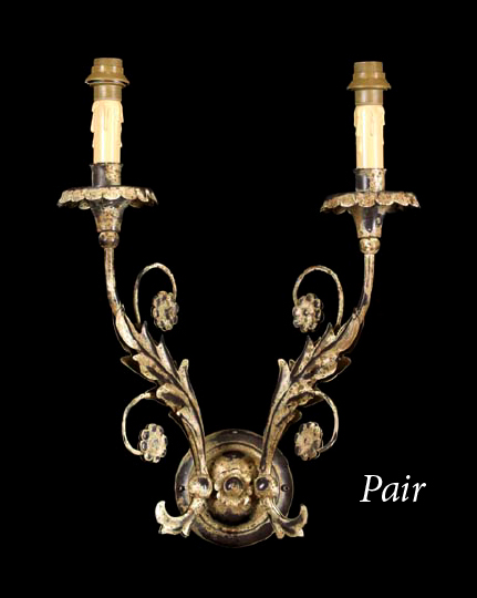 Appraisal: Tall Pair of French Provincial Patinated and Old Ivory-Pickled Brass