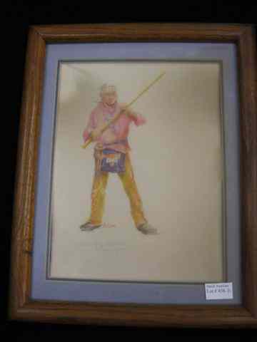 Appraisal: Indian Watercolor ''Cherokee Elder withBlowgun'' '' x '' signed Alix