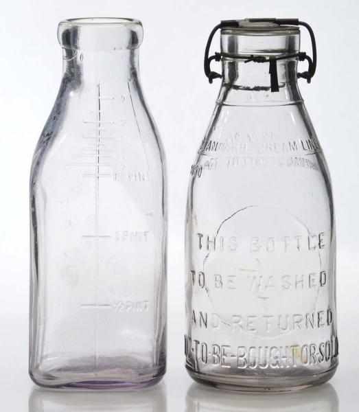 Appraisal: Lot of Embossed Milk Bottles Description Lot includes one bottle