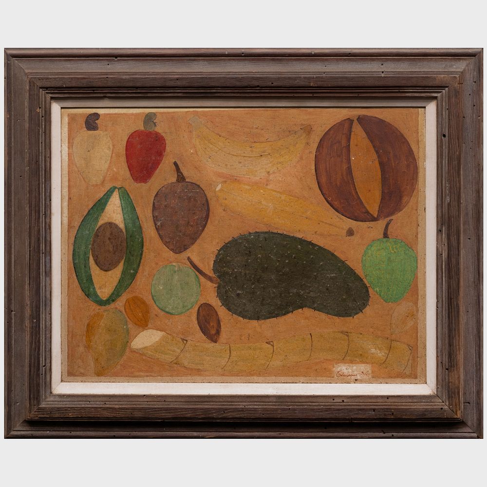 Appraisal: th Century School Vegetables Oil on masonite unsigned indistinctly inscribed