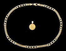 Appraisal: An K Yellow Gold Chain Necklace And An K Yellow