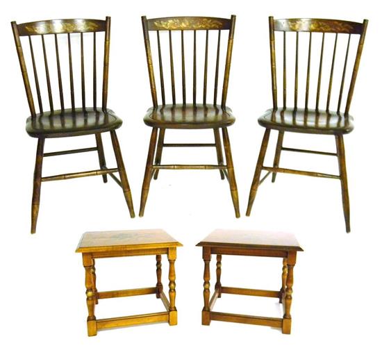 Appraisal: Hitchcock five th C pieces including three side chairs and