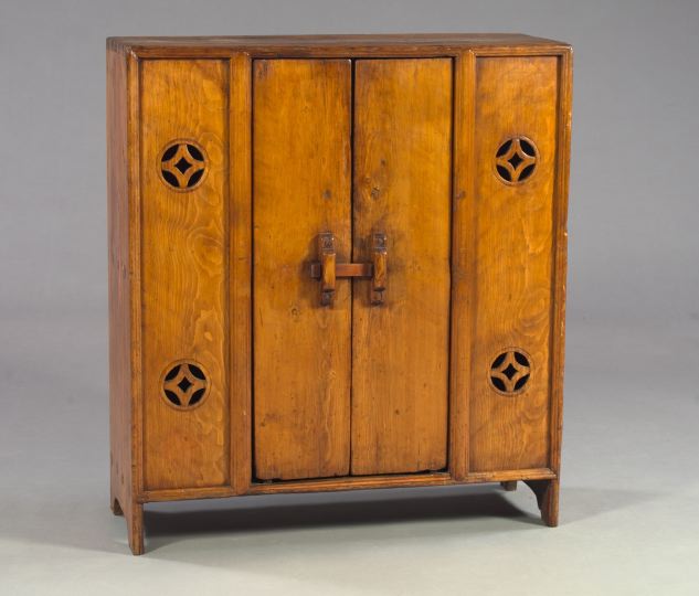 Appraisal: Good Provincial Pine Food Cupboard mid- th century the front