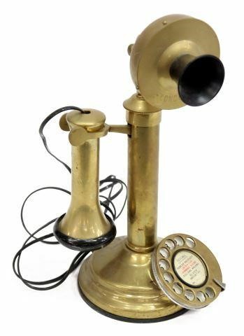 Appraisal: Brass candlestick telephone Western Electric Co London early th c