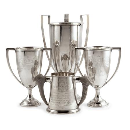 Appraisal: Group of Four Sterling Silver Trophy Cups Estimate -