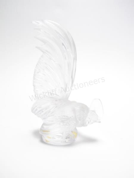 Appraisal: Lalique France Tete Au Coq Crystal Rooster Measures - high