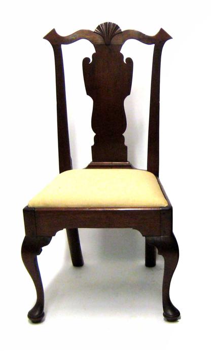 Appraisal: Queen Anne carved mahogany side chairphiladelphia circa