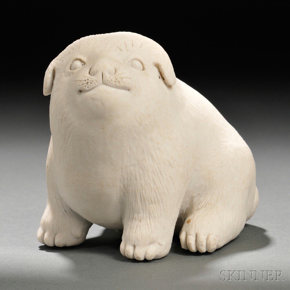 Appraisal: Hirodo Bisque Puppy Japan th th century sitting with forelegs