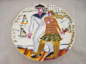 Appraisal: A Soviet Russian ceramic plate hand painted with a sailor