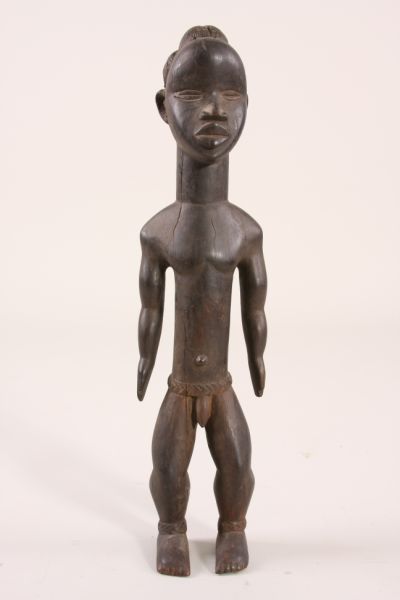 Appraisal: African Male Statue th c carved from single piece of