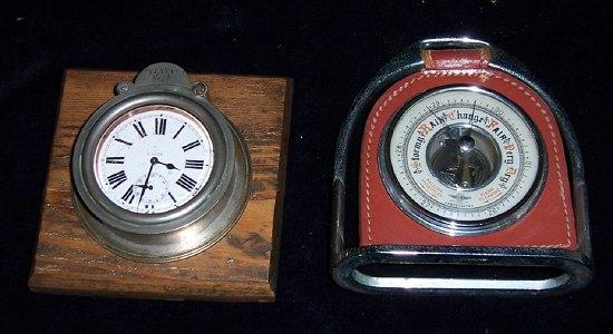 Appraisal: An eight-day car clock in a steel case inscribed Vetna