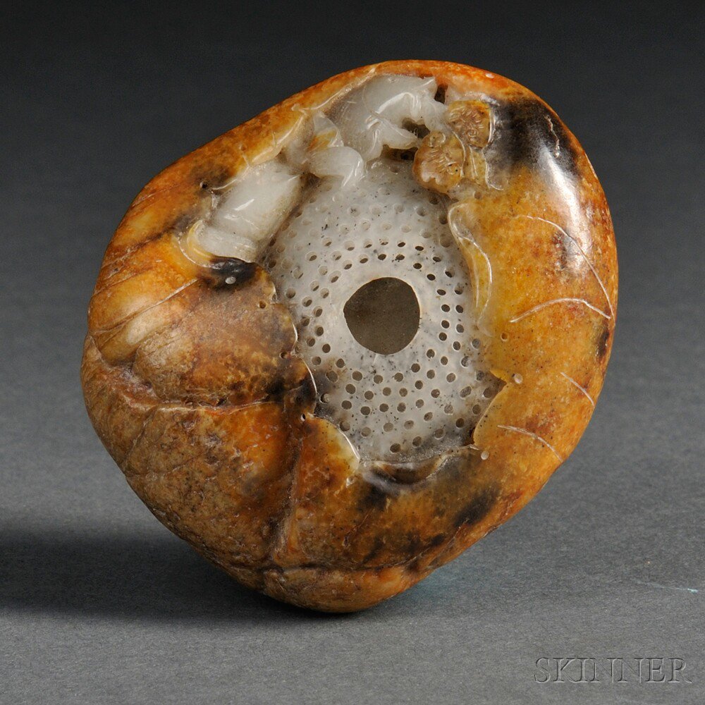 Appraisal: Hardstone Water Dropper China carved from a small boulder-shape stone