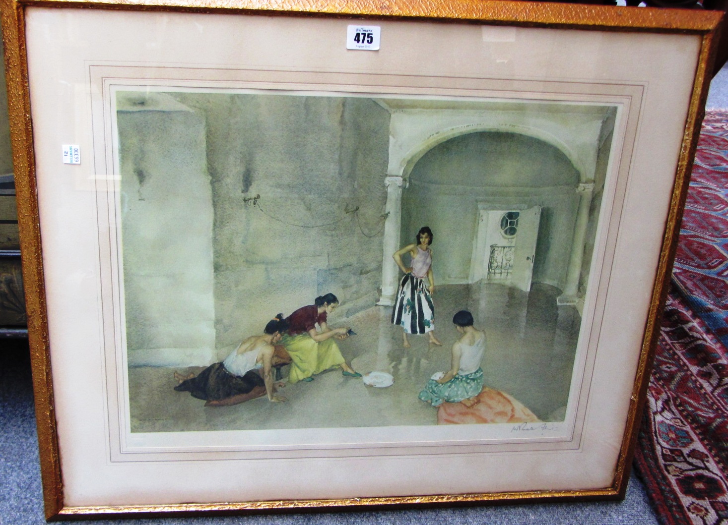 Appraisal: Sir William Russell Flint - Girls in an interior colour