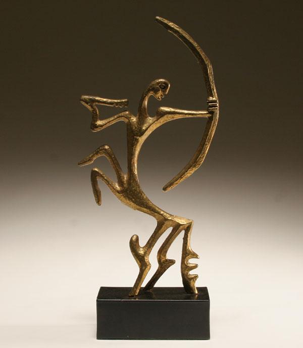 Appraisal: Frederick Weinberg American th century Modernist gilt bronze sculpture of