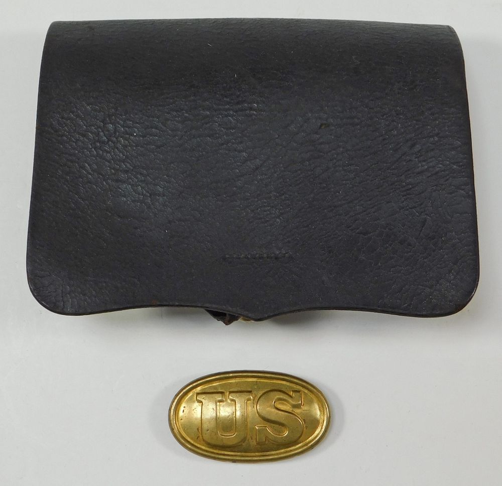 Appraisal: Model Cartridge Box and Box Plate C - Black bridle