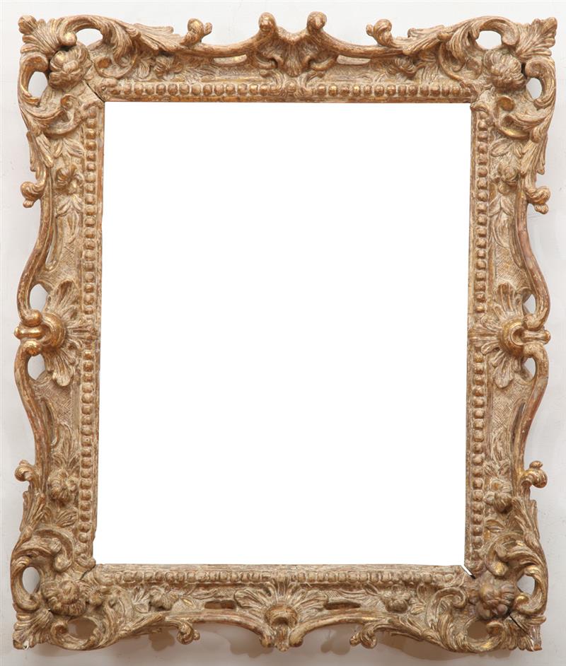 Appraisal: ENGLISH CARVED GILTWOOD PICTURE FRAME The beaded border within a