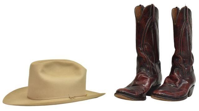 Appraisal: lot Western wearables including pair men's Lucchese stitched leather boots