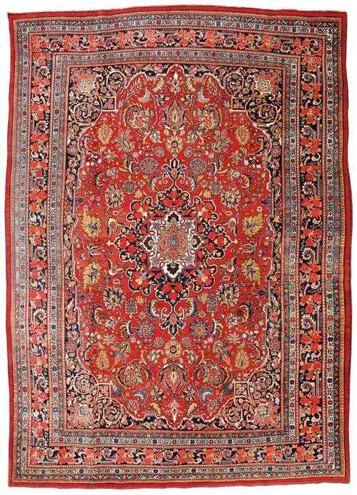 Appraisal: BIDJAR old Red central field with rose medallions and blue