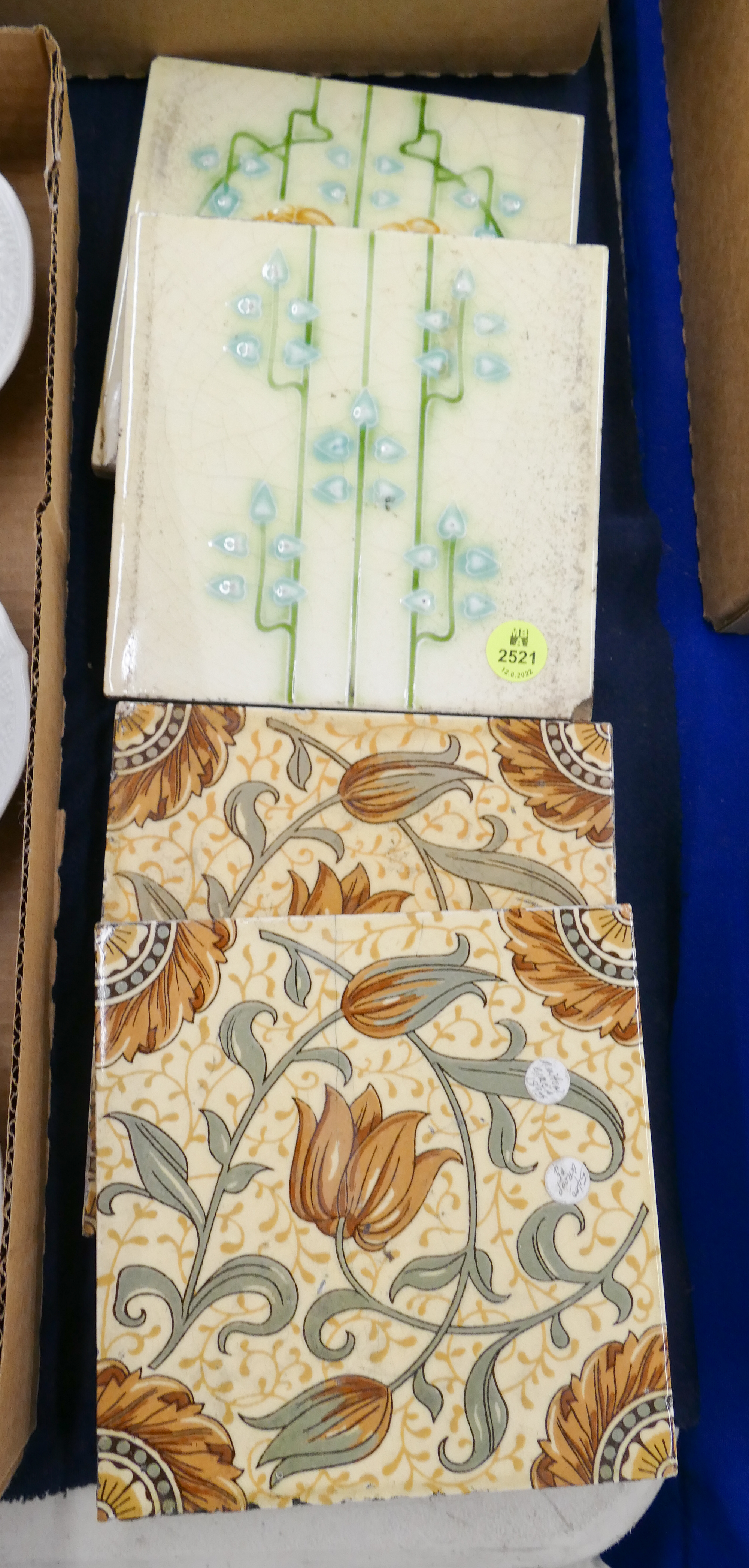 Appraisal: pc Antique Majolica Tiles- x '' each