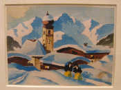 Appraisal: Aurach by Kitzbuhel' Winter Alpine village scene attributed to Alfons