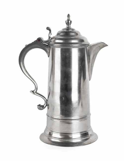 Appraisal: Hartford Connecticut pewter flagon ca bearing the touch of Thomas