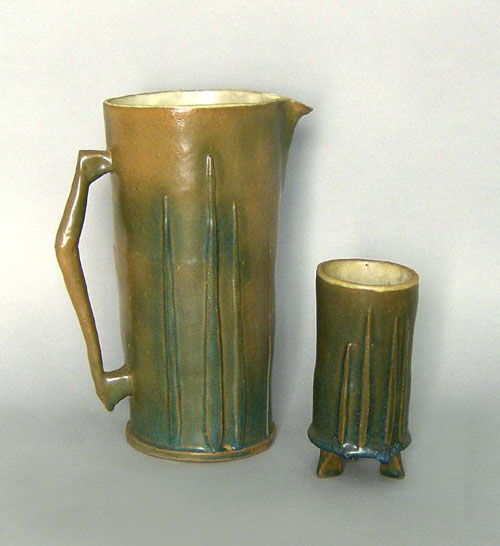 Appraisal: Margaret V MacPhee American b pottery pitcher h and cup