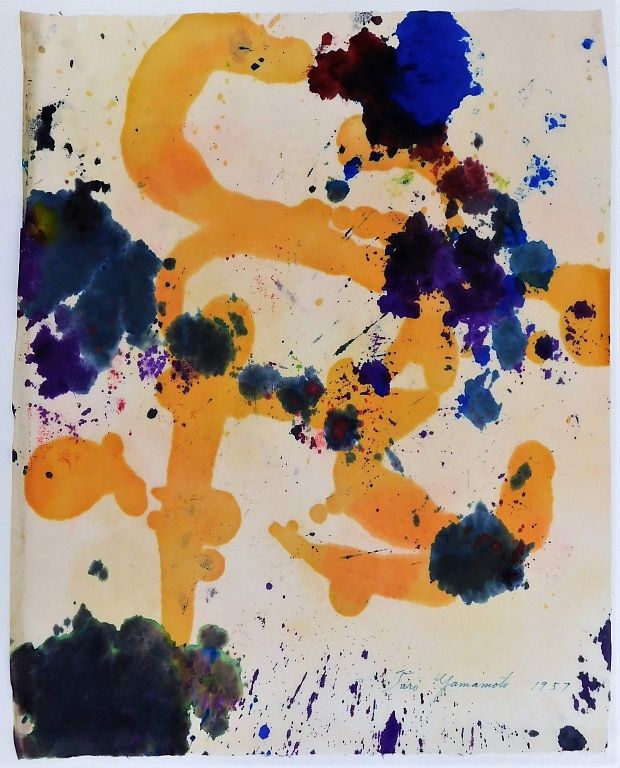 Appraisal: Taro Yamamoto Abstract Expressionist WC Painting California Connecticut New York